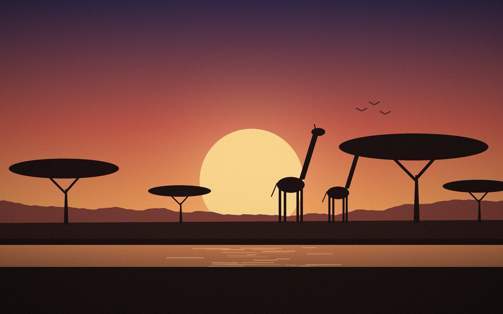 Illustration: Sunset in the Kruger near Singita Lebombo